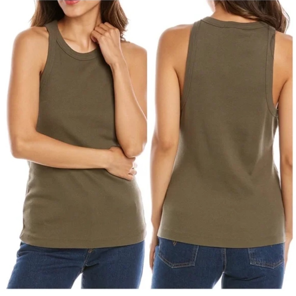 James Perse Olive Green Ribbed Tank Top
